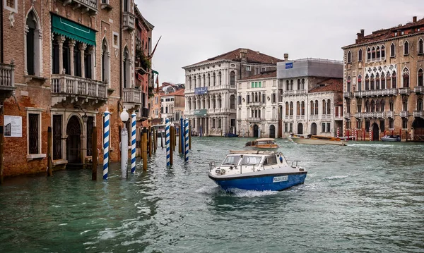 Lokales Polizeiboot Auf Dem Canal Grande Venedig Italien November 2018 — Stockfoto