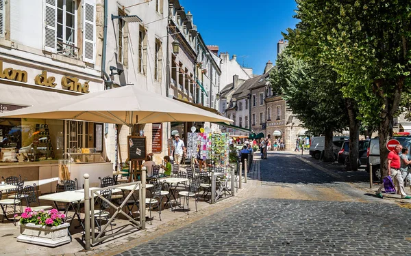 Uliczne Kawiarnie Beaune Burgundii Francji Czerwca 2014 — Zdjęcie stockowe