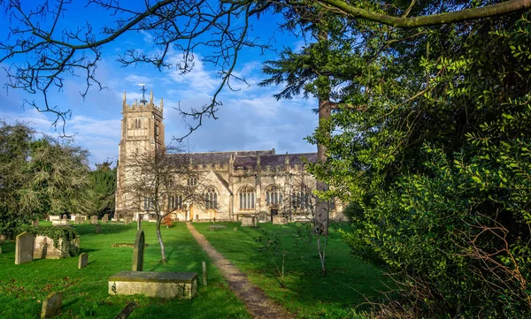 Udvendig Udsigt Michael All Angels Kirke Gravplads Melksham Witlshire Storbritannien - Stock-foto