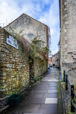 Paul Caddesi - St Catherine 's Hill' e geçiş, Frome, Somerset, İngiltere 29 Ocak 2020