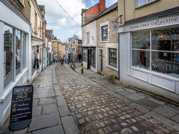 Medieval Catherine Hill Frome Tomada Frome Somerset Reino Unido Enero — Foto de Stock