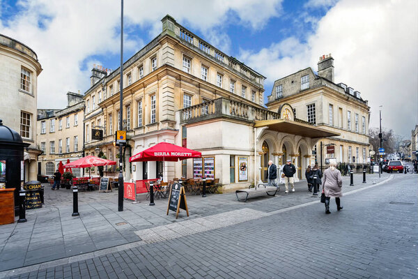The Bath Theatre Royal and The Garrick's Head pub in Bath, Somerset, UK on 23 January 2020