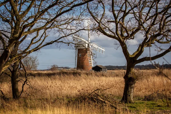 Historische Horsey Windpumpe Horsey Norfolk Großbritannien März 2020 — Stockfoto