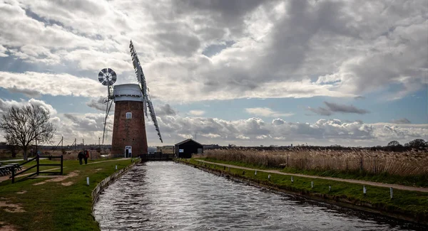 Historisk Hästvindpump Horsey Norfolk Storbritannien Den Mars 2020 — Stockfoto