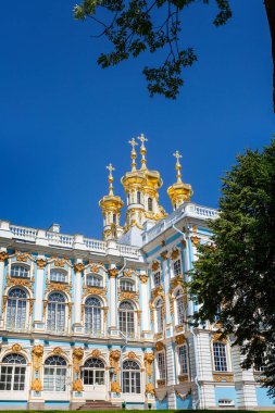 Saray Şapeli, Diriliş Kilisesi, Catherine 'in Sarayı, Puşkin, St Petersburg, Rusya 22 Temmuz 2019
