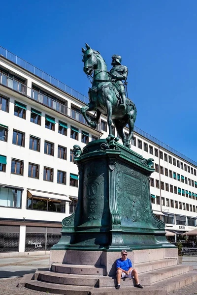 Statue Charles Cheval Gothenburg Suède Juillet 2019 — Photo