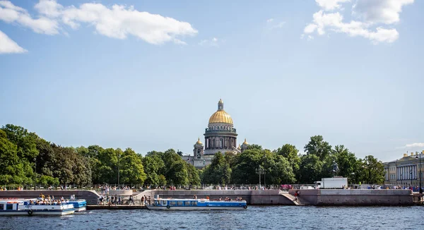 Isaac Cathedral Dome River Neva Petersburg Russia July 2019 — Stock Photo, Image