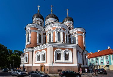 Tallinn, Estonya 'daki Rus Ortodoks Alexander Nevsky Katedrali 21 Temmuz 2019