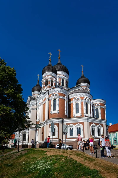 Tallinn, Estonya 'daki Rus Ortodoks Alexander Nevsky Katedrali 21 Temmuz 2019