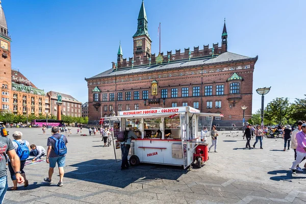 Temmuz 2019 Danimarka Nın Başkenti Kopenhag Belediye Meydanı Nda Önde — Stok fotoğraf