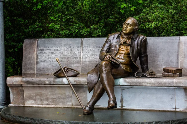 Estatua Del Padre Fundador George Mason Jardín George Mason Memorial — Foto de Stock