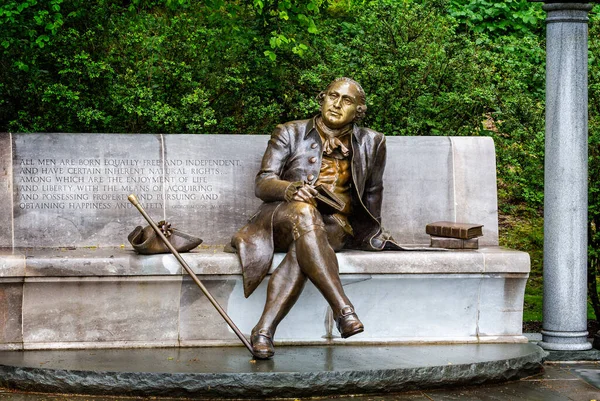 Estatua Del Padre Fundador George Mason Jardín George Mason Memorial — Foto de Stock