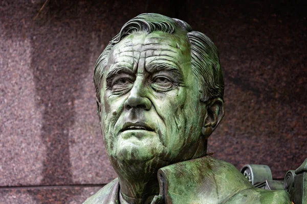 Primer Plano Estatua Cabeza Franklin Roosevelt Monumento Franklin Roosevelt Washington — Foto de Stock