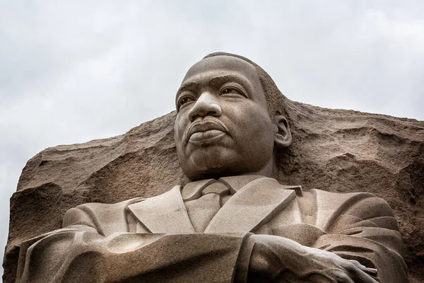 Közelkép Martin Luther King Szobrának Fejéről Martin Luther King Emlékműben — Stock Fotó