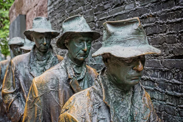 Estatuas Que Representan Gran Depresión Década 1930 Memorial Franklin Roosevelt — Foto de Stock