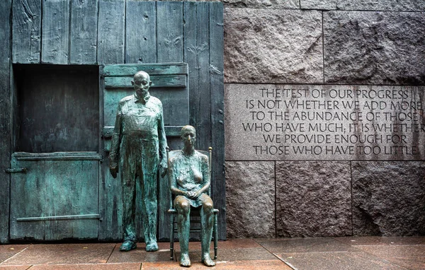 Estatuas Que Representan Gran Depresión Década 1930 Memorial Franklin Roosevelt — Foto de Stock