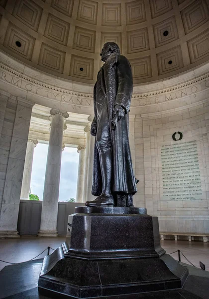 Vista Lateral Estatua Thomas Jefferson Jefferson Memorial Washington Mayo 2019 — Foto de Stock