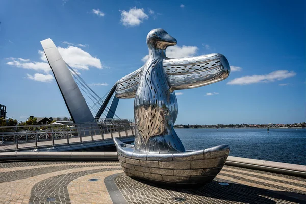 First Contact Sculpture Artwork Elizabeth Quay Perth Australia October 2019 — Stock Photo, Image