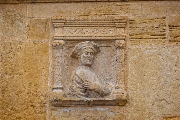 Close Carved Medieval Figure Medieval Town Hall Centre Paray Monial — Stock Photo, Image