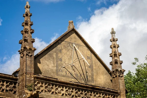 Old Sun Dial Wall Sherborne Abbey Sherborne Dorset August 2020 — Stock Photo, Image