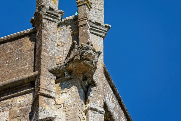 2020 Augusztus Egyesült Királyságbeli Sherborne Abbey Falán Elhelyezett Kővízköpő Közelsége — Stock Fotó