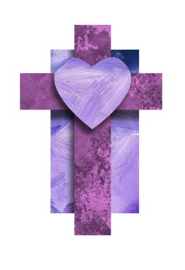 Aşk kalp ile grafik Christian Cross