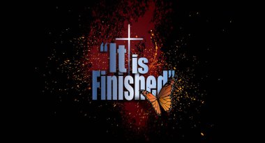 Kelebek, Hıristiyan çapraz arka plan ile bitmiş Paskalya grafik olduğunu