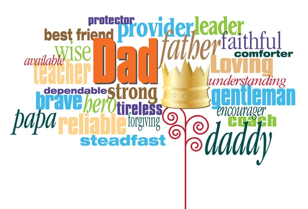 Montaggio di parole grafiche padre con corona del re — Foto Stock