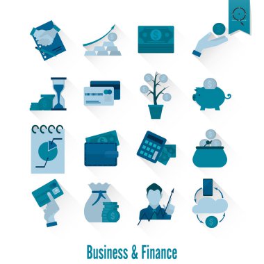 iş ve finans simgesi seti