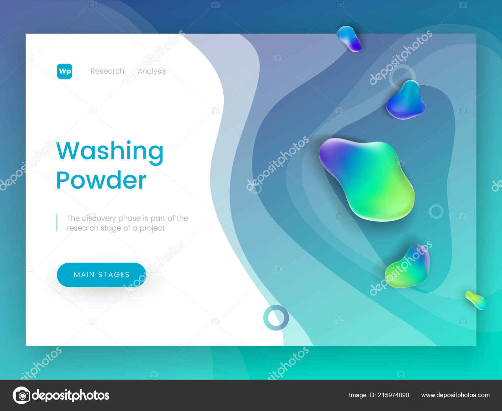 Landing page template with a blue fresh background - Washing Powder, can be  used for detergent, soap, shampoo and laundry theme web sites. Stock Vector  Image by ©HelenStock #215974090
