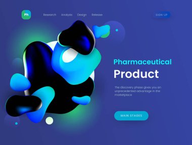 Sayfa şablonu bir mavi arka plan rengiyle açılış, kullanılabilir eczaneler, klinikler, medikal ve kozmetik web siteleri için.