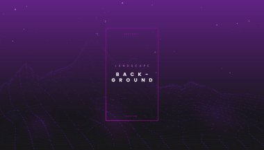 Mor fütüristik Soyut Dijital Tel kafes manzara parçacıklar noktalı perspektif teknolojik altyapı. Bilim sunumu, ağ görselleştirme ve teknoloji siber projesi için kullanılabilir