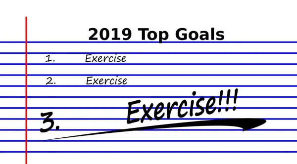 Top List New Years Resolution Key Exercise Stock Photo