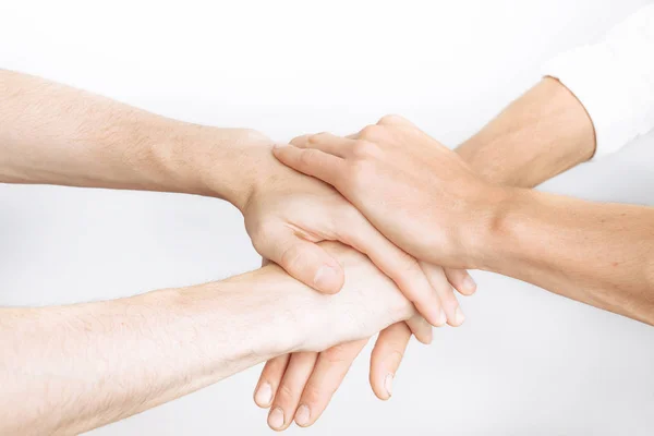 Amigos Orando Juntos Como Equipo Victoria Éxito — Foto de Stock