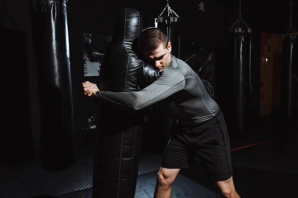 Athlete Makes Throw Dummy Training Wrestler — Stock Photo, Image