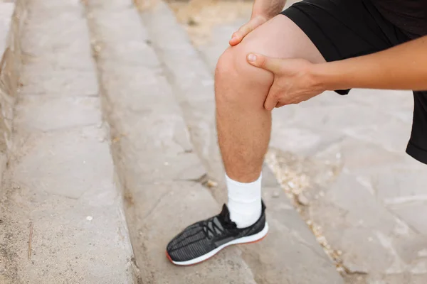 Pain Leg While Running Pain Knee Joints Run Stock Picture