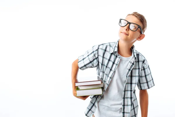 Schöne Studentin Hält Einen Stapel Bücher Der Hand Ein Botaniker — Stockfoto