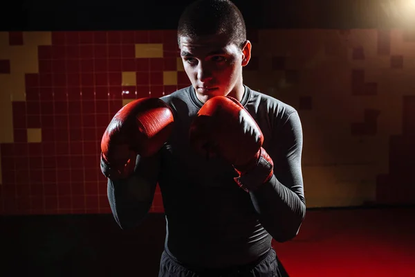 Portrait Boxeur Gymnase — Photo