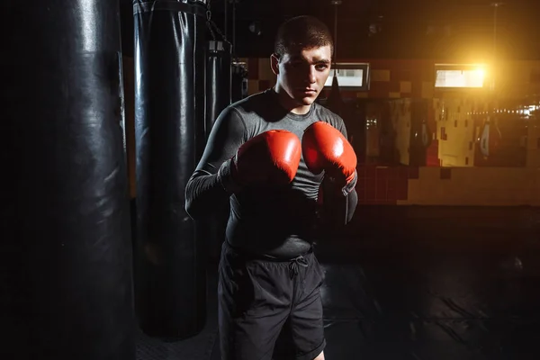 Retrato Pugilista Ginásio — Fotografia de Stock