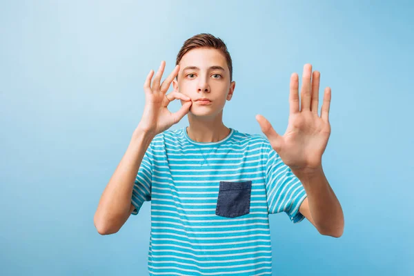 man covered his mouth with his hand, the concept of silence