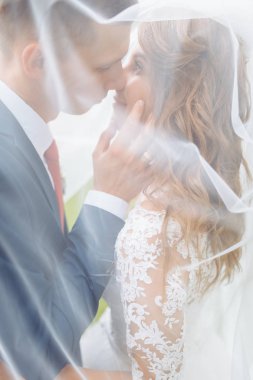 doğa güzel genç düğün çift, aşık çift