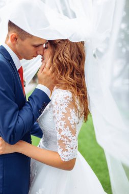 doğa güzel genç düğün çift, aşık çift