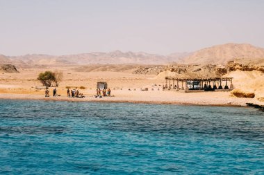 Deniz kıyısında, deniz kıyısında, açık mavi denizde