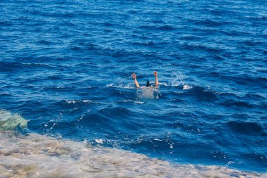 Tropikal denizde tüplü dalış, maskeli dalış