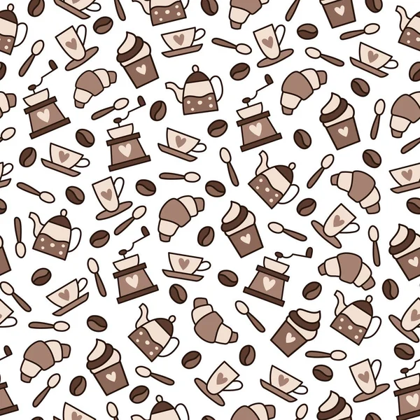 Varrat nélküli mintát a kávé témában — Stock Vector