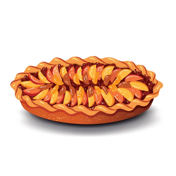 Ilustración vectorial con pastel de manzana desmenuzado . — Vector de stock