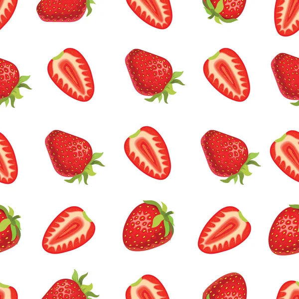 Vektor nahtlose Muster mit Erdbeeren. grafische Zeichnung. — Stockvektor