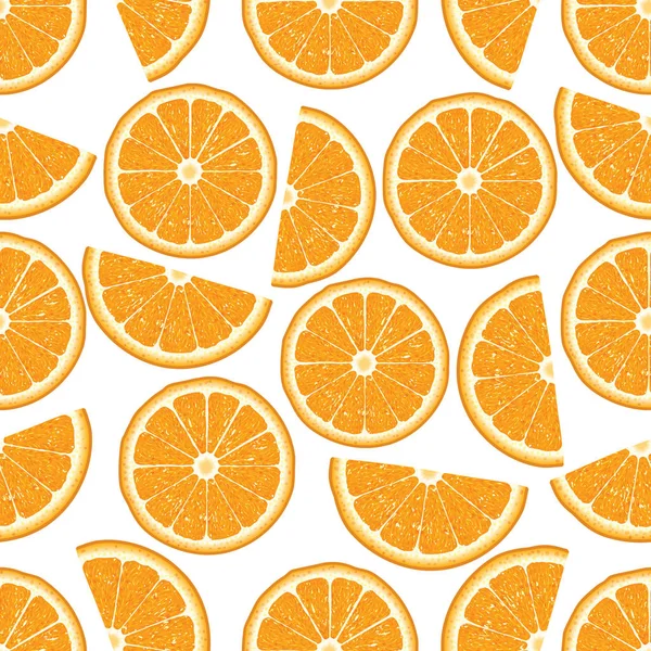 Płynny wzór z pomarańczowymi plastrami na białym tle. — Wektor stockowy