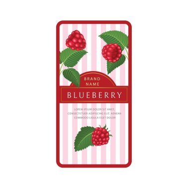 Ahududu etiket vektör, reçel, kozmetik ve diğer ambalaj tasarımı için kullanılabilir.