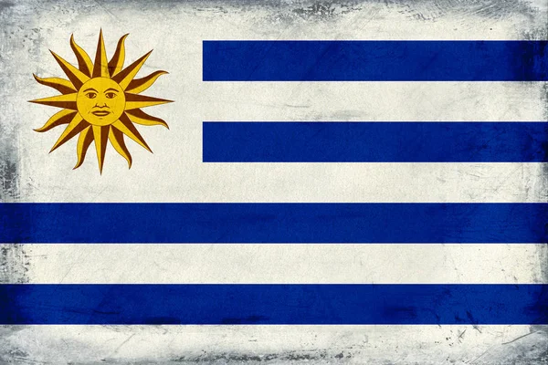 Vintage Εθνική Σημαία Της Ουρουγουάης Φόντο — Φωτογραφία Αρχείου